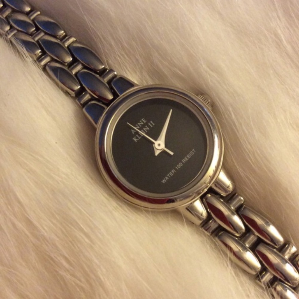 Anne Klein Circle Face Chain Watch